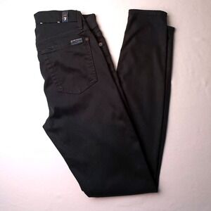 7 For All Mankind Womens Mid Rise Skinny Leg Jeans Size 24/0 Dark Green Stretch